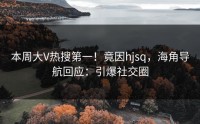 本周大V热搜第一！竟因hjsq，海角导航回应：引爆社交圈