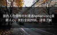圈内人在傍晚时刻遭遇heiliaowang震撼人心，黑料全网炸锅，详情了解