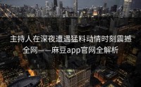 主持人在深夜遭遇猛料动情时刻震撼全网——麻豆app官网全解析