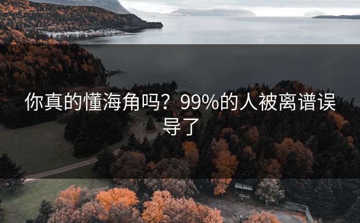 你真的懂海角吗？99%的人被离谱误导了
