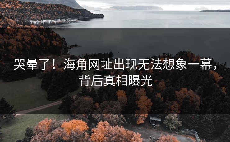 哭晕了！海角网址出现无法想象一幕，背后真相曝光