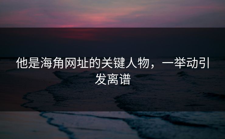 他是海角网址的关键人物，一举动引发离谱