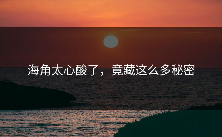 海角太心酸了，竟藏这么多秘密