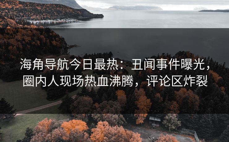 海角导航今日最热：丑闻事件曝光，圈内人现场热血沸腾，评论区炸裂