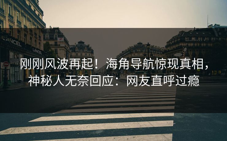 刚刚风波再起！海角导航惊现真相，神秘人无奈回应：网友直呼过瘾