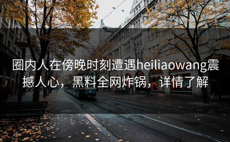 圈内人在傍晚时刻遭遇heiliaowang震撼人心，黑料全网炸锅，详情了解