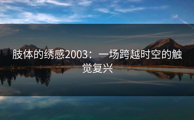 肢体的绣感2003:一场跨越时空的触觉复兴 肢体的绣感2003:一场跨越时空的触觉复兴