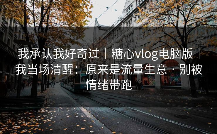 我承认我好奇过｜糖心vlog电脑版｜我当场清醒：原来是流量生意 · 别被情绪带跑